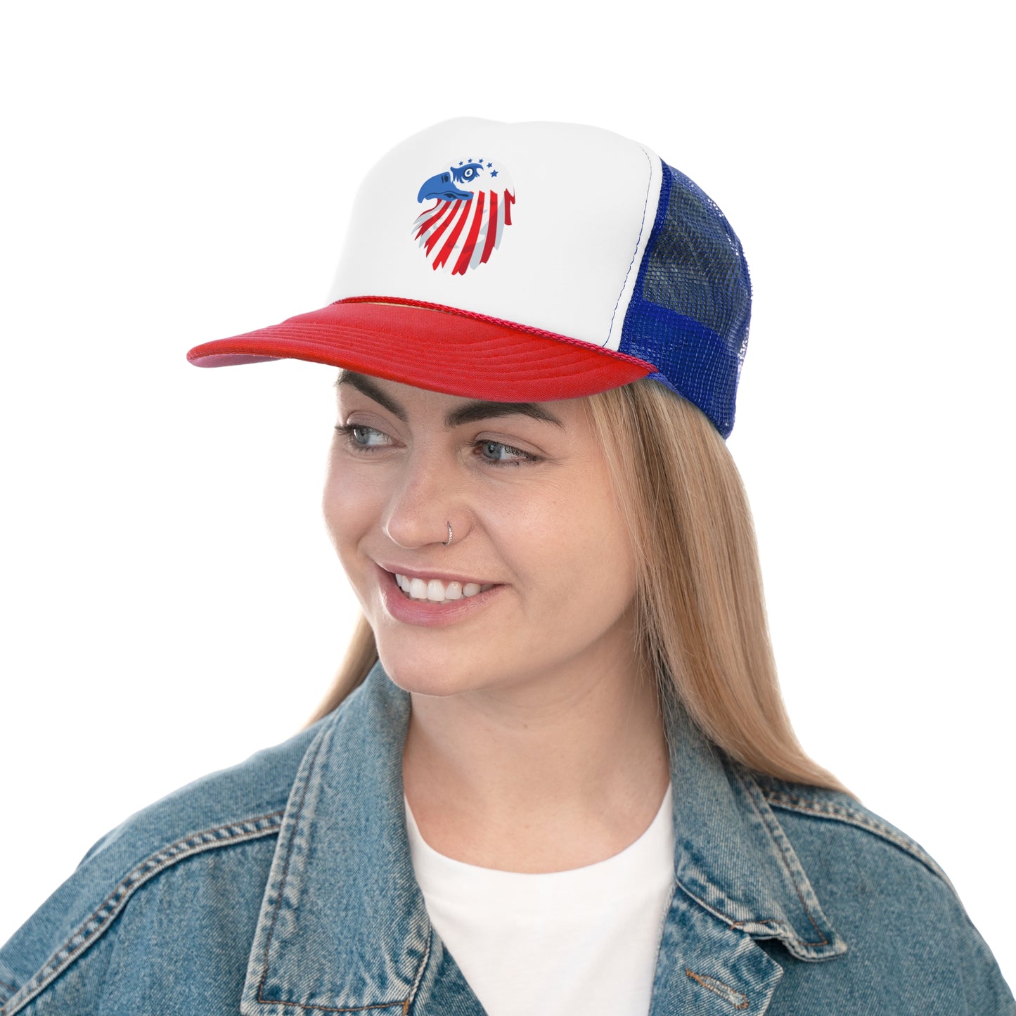 Patriotic Eagle Trucker Cap - Red, White & Blue Snapback Hat