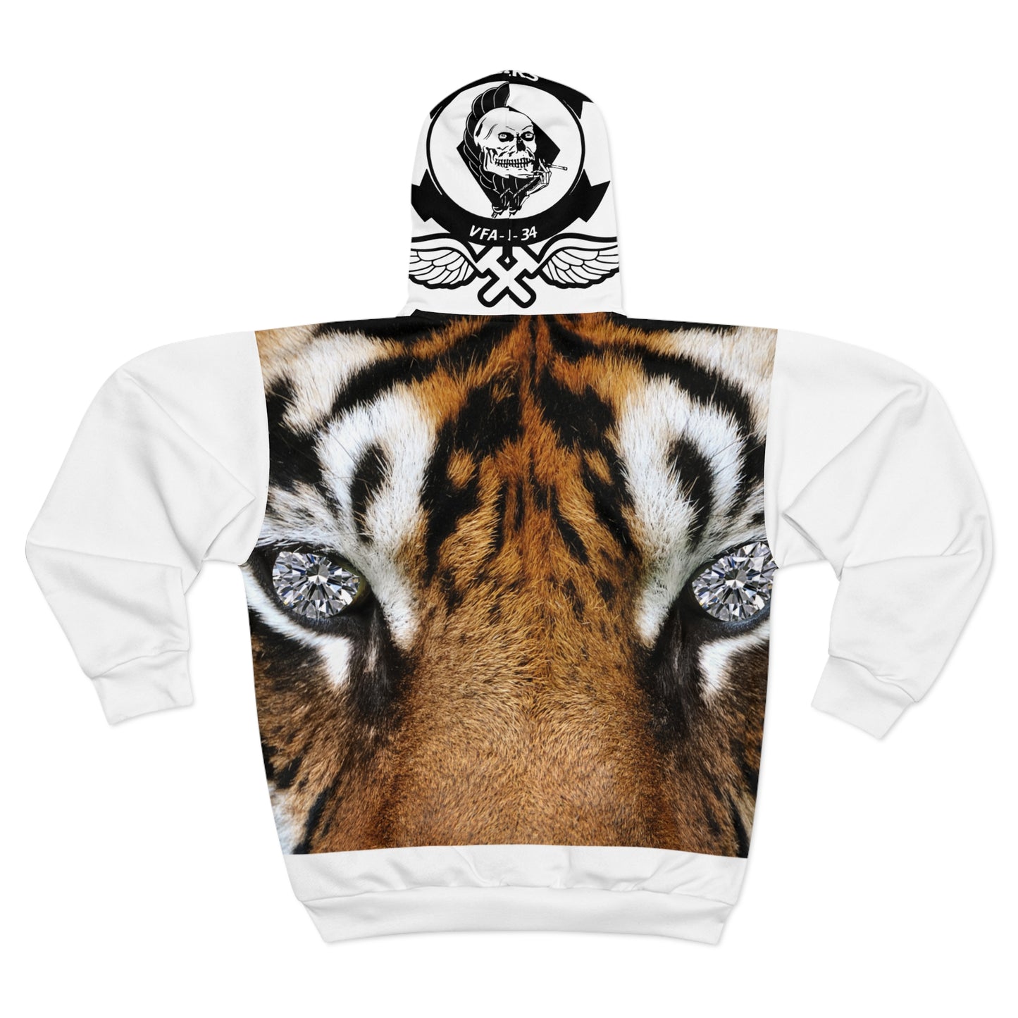 Bold Tiger Strap Unisex Zip Hoodie - Streetwear Style